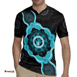 Australia Ovarian Cancer Awareness Rugby Jersey Brave Strong Teal Ribbon Aboriginal Art LT14