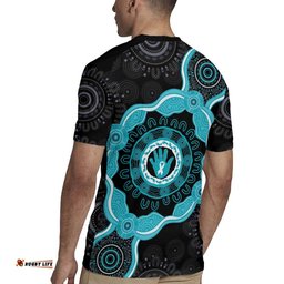 Australia Ovarian Cancer Awareness Rugby Jersey Brave Strong Teal Ribbon Aboriginal Art LT14