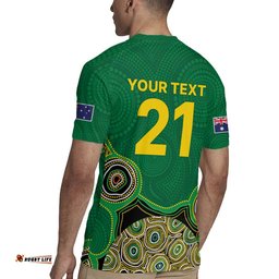 Custom Australia Cricket Spirit 2026 Rugby Jersey World T20 Edition - Green Aboriginal LT9