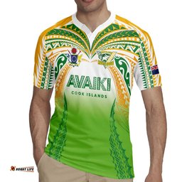 Custom Cook Islands Rugby League Rugby Jersey Avaiki Tatau Tribal Motifs White Color LT03