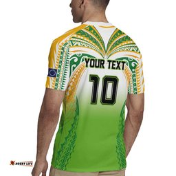 Custom Cook Islands Rugby League Rugby Jersey Avaiki Tatau Tribal Motifs White Color LT03