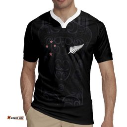 Custom Aotearoa Rugby Rugby Jersey Fern Blacks-Traditional Maori Motifs Design LT03