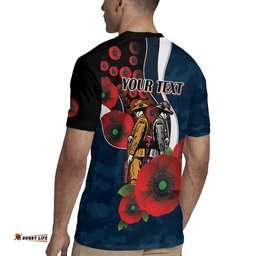 Carlton Blues ANZAC Personalised Rugby Jersey Lest We Forget Poppy Camo LT9