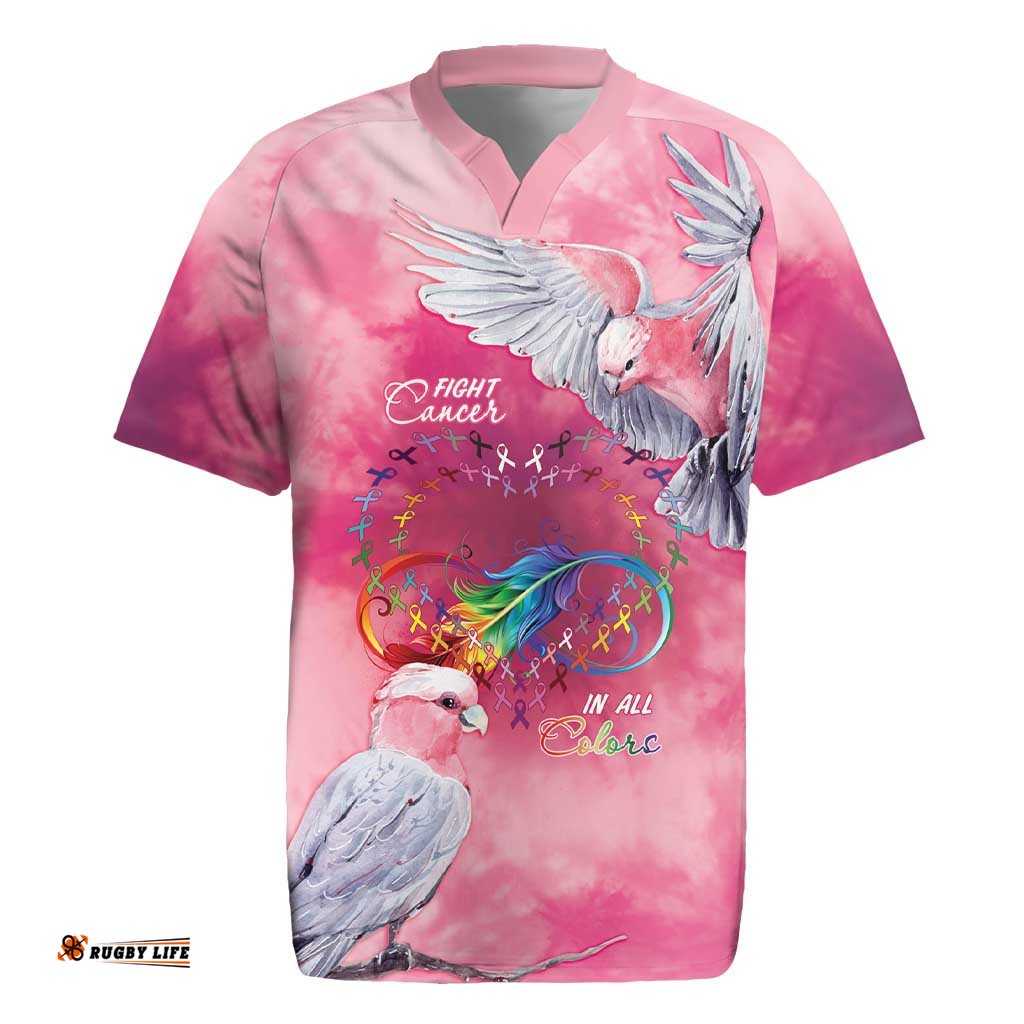 Australia Fight Cancer In All Colors Rugby Jersey Galah Pink Tie Dye LT7