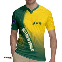 Australia Bowls Personalised Rugby Jersey Basic Marble Glaze - National Color LT7