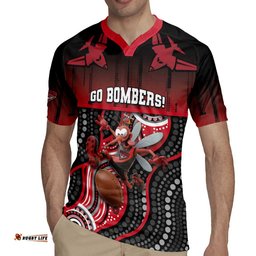 Custom Essendon Go Bombers Rugby Jersey Don The Sash DT05