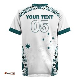 Custom Australia Rugby 2026 Rugby Jersey Go Wallabies Aboriginal Pattern White Version LT05