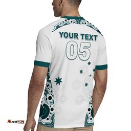 Custom Australia Rugby 2026 Rugby Jersey Go Wallabies Aboriginal Pattern White Version LT05