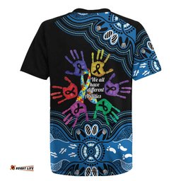 Autism Awareness Australia Indigenous Rugby Jersey We All Have Different Abilities LT14