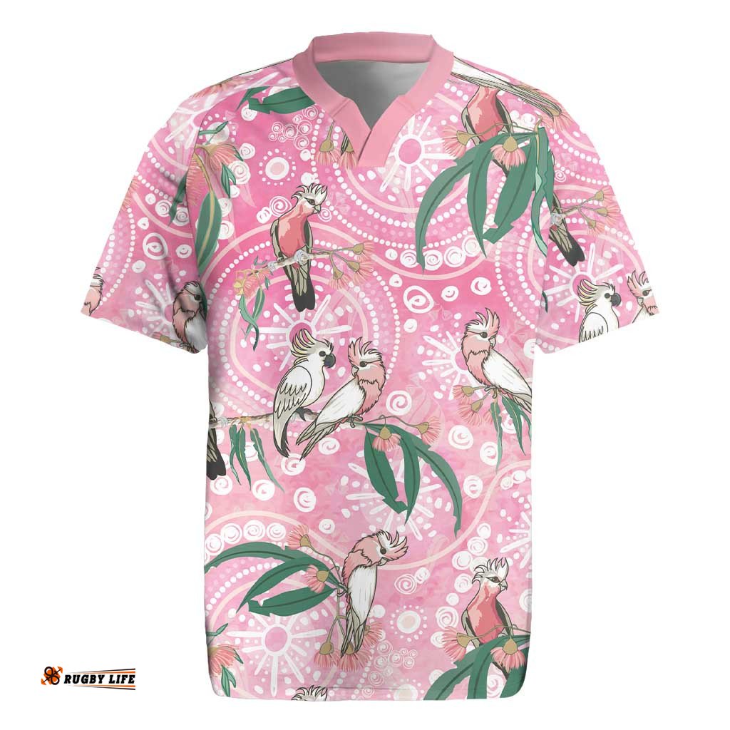 Australia Galah Aboriginal Rugby Jersey Breast Cancer Awareness LT7