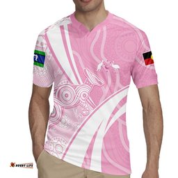 Australia Bowls Personalised Indigenous Pink Round Rugby Jersey LT7