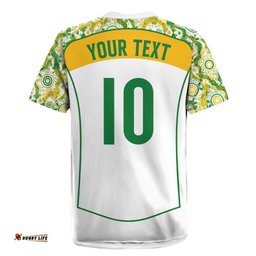 Custom Australia Football Rugby Jersey Aboriginal Pattern Sporty Style-White Color LT03