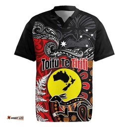 Aotearoa and Australia Toitu Te Tiriti Rugby Jersey Honour the Treaty - Te Tiriti Is Us LT03