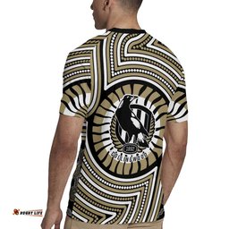 Collingwood Football Club Rugby Jersey Indigenous Monochrome Dot Art Mascot Style TS04