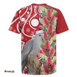 Blue Galah Mutation Christmas Australia Rugby Jersey Falalalala Galalah Bottlebrush Red Aboriginal Art LT14