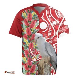 Blue Galah Mutation Christmas Australia Rugby Jersey Falalalala Galalah Bottlebrush Red Aboriginal Art LT14
