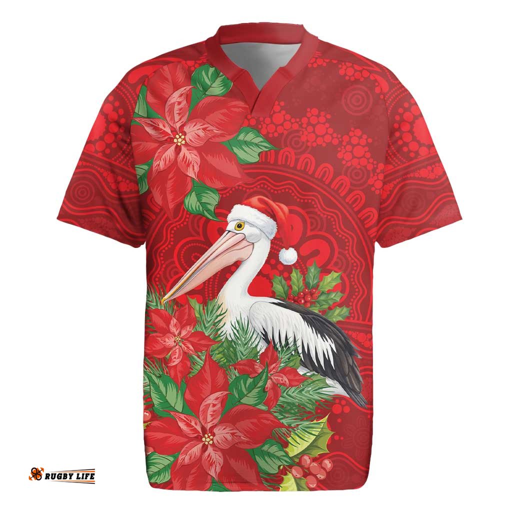 Australian Pelican Rugby Jersey Aboriginal Inspired Christmas LT9