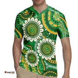 Bowls Australia Custom Rugby Jersey Aboriginal Art National Color LT14