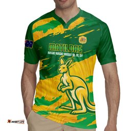 Custom Australia Soccer Rugby Jersey 2025 Go Matildas Marble Grunge Style LT14
