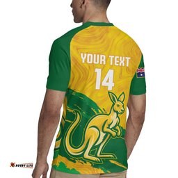 Custom Australia Soccer Rugby Jersey 2025 Go Matildas Marble Grunge Style LT14