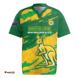 Custom Australia Soccer Rugby Jersey 2025 Go Matildas Marble Grunge Style LT14