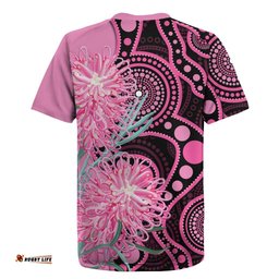 Australia Grevillea Rugby Jersey Aussie Native Spider Flower Indigenous Art LT14
