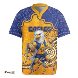 Custom Eagles Football Rugby Jersey Aboriginal Dot Art Pattern DT05