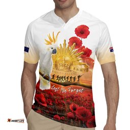 Australia Cockatoo ANZAC Day Rugby Jersey Lest We Forget LT05
