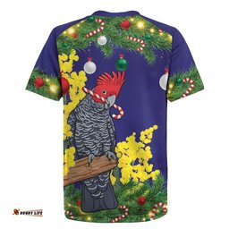 Australia Gang-gang Cockatoo Christmas Rugby Jersey Callocephalon Fimbriatum Golden Wattle Blue LT14
