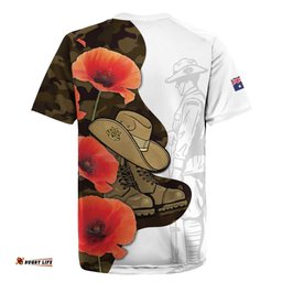 Australia ANZAC Day Rugby Jersey Boots And Slouch Hat Lest We Forget LT14