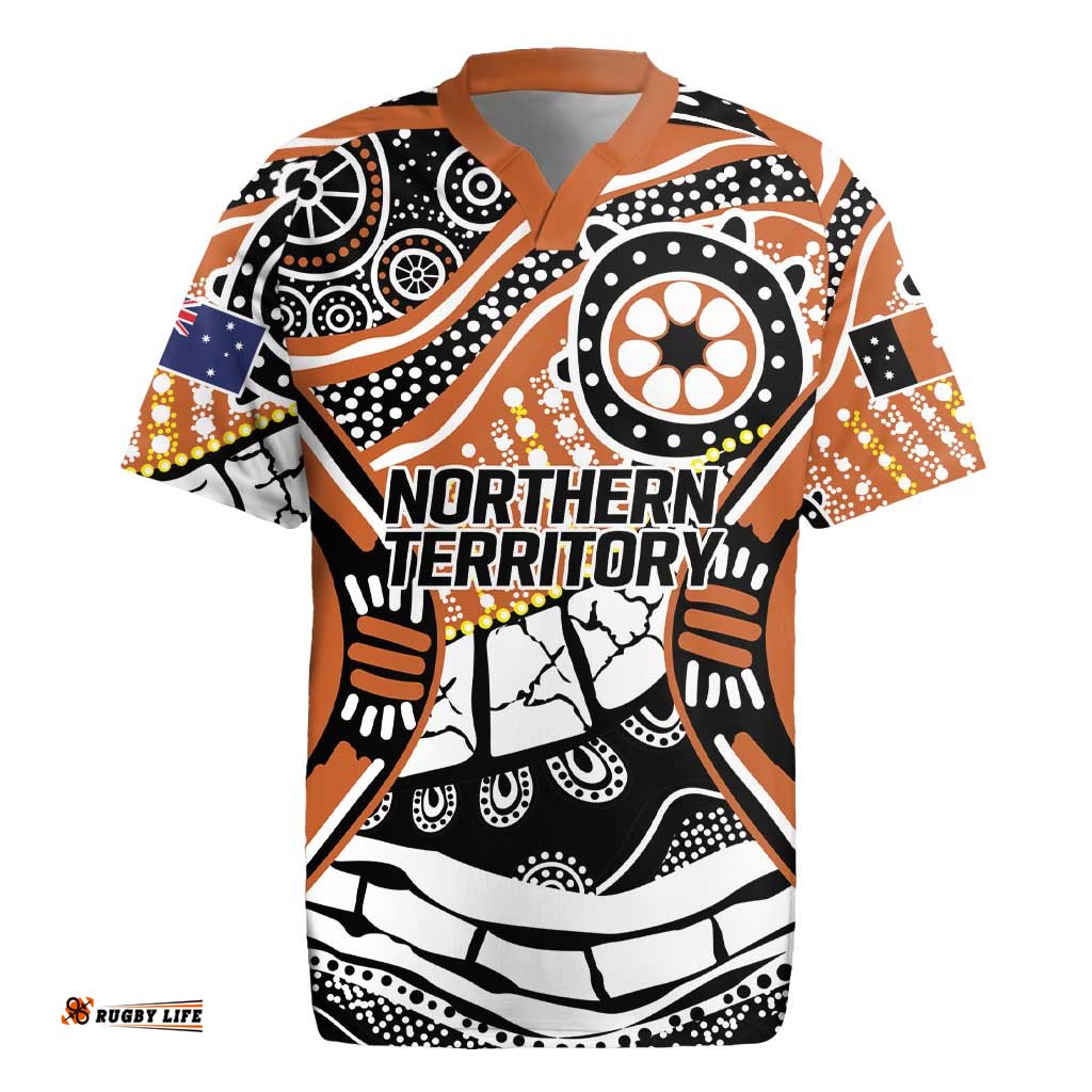 Australian Northern Territory Rugby Jersey Aboriginal with Sturt's Desert Rose LT9