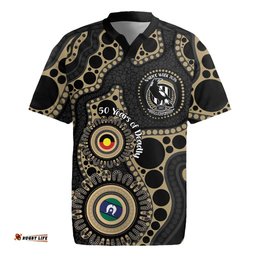 Collingwood NAIDOC Week 2026 Personalised Rugby Jersey 50 Years of Deadly Aboriginal Art LT14