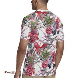 Australia Pink Galah Rugby Jersey Rose-breasted Cockatoo Pineapple Seamless Vibes LT14