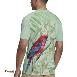 Australia Crimson Rosella Rugby Jersey Platycercus Elegans Eucalyptus Alba Watercolor LT14