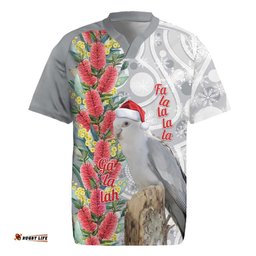 Blue Galah Mutation Christmas Australia Rugby Jersey Falalalala Galalah Bottlebrush Grey Aboriginal Art LT14