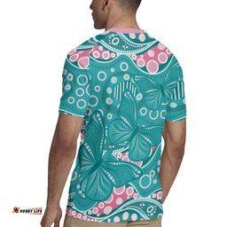 Australia Hereditary Cancer Awareness Rugby Jersey Aboriginal Butterflies LT7