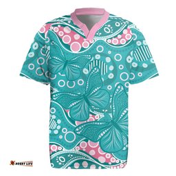 Australia Hereditary Cancer Awareness Rugby Jersey Aboriginal Butterflies LT7