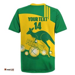Custom Australia Petanque Rugby Jersey Aussie Kangaroo Bouleroos National Color LT14