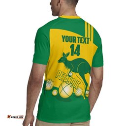 Custom Australia Petanque Rugby Jersey Aussie Kangaroo Bouleroos National Color LT14