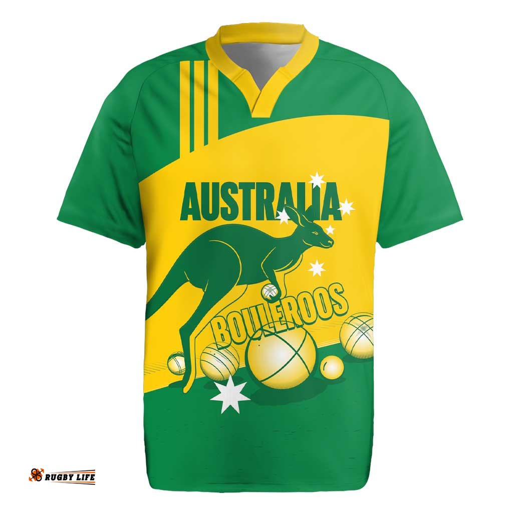Custom Australia Petanque Rugby Jersey Aussie Kangaroo Bouleroos National Color LT14