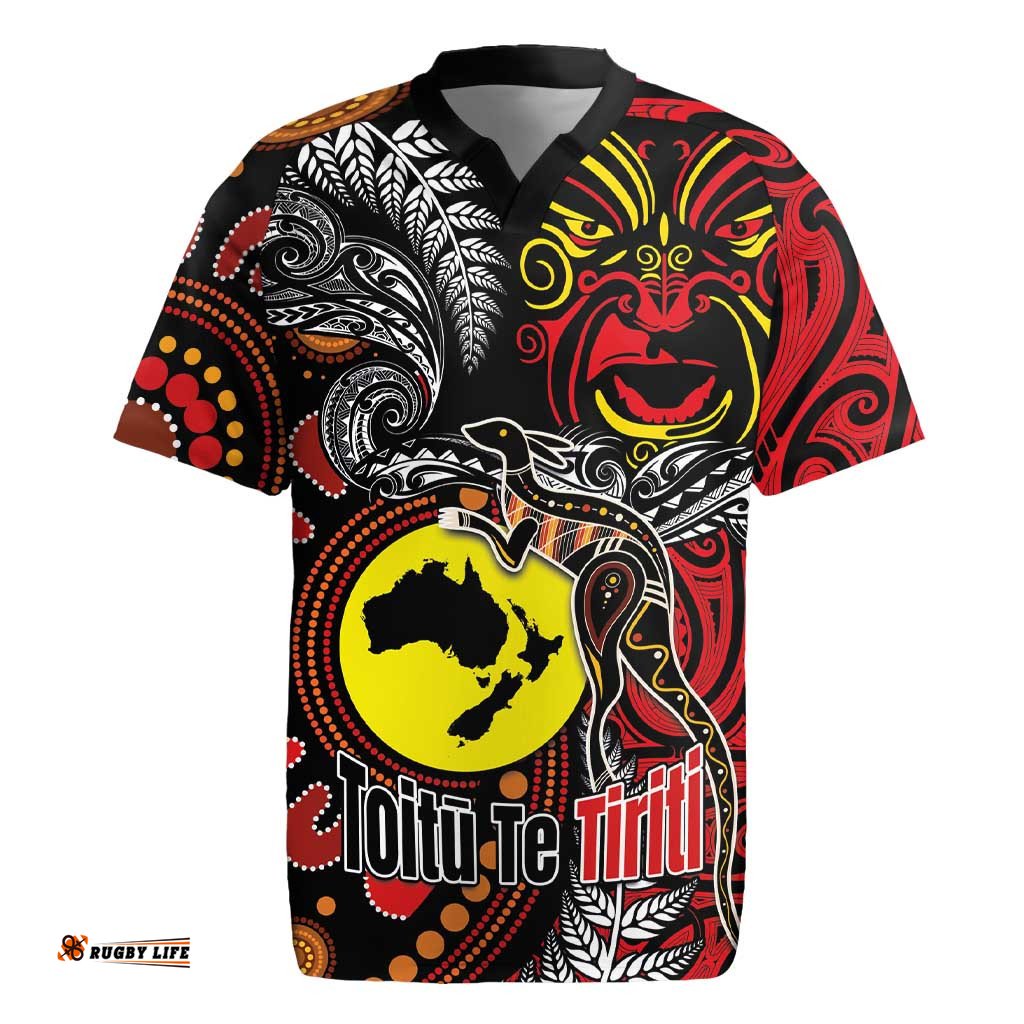 Aotearoa and Australia Toitu Te Tiriti Rugby Jersey Honour the Treaty - Stand Together Stand Stronger LT03