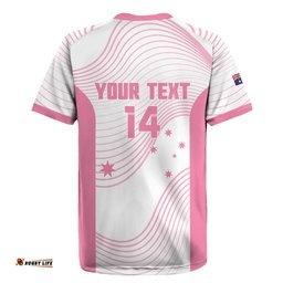 Custom Bowls Australia Breast Cancer Rugby Jersey Pink Ribbon Curve Sporty LT14