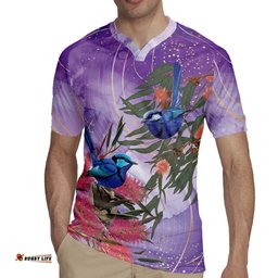 Australia Splendid Fairy Wren on Eucalyptus Rugby Jersey Epilepsy Awareness LT7