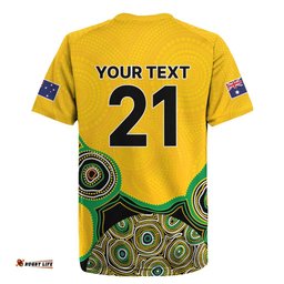 Custom Australia Cricket Spirit 2026 Rugby Jersey World T20 Edition - Gold Aboriginal LT9