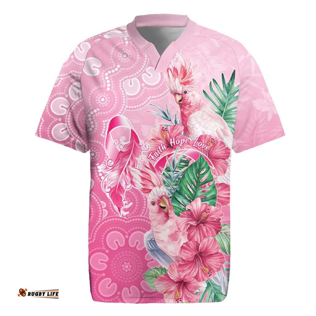 Australia Cockatoos Breast Cancer Rugby Jersey Faith Hope Love LT05