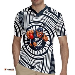 Carlton Football Club Rugby Jersey Indigenous Monochrome Dot Art Mascot Style TS04
