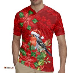 Australian Scarlet Robin Rugby Jersey Aboriginal Inspired Christmas LT9