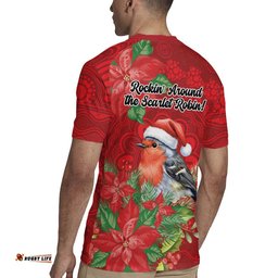 Australian Scarlet Robin Rugby Jersey Aboriginal Inspired Christmas LT9