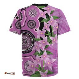 Australia Boronia Rugby Jersey Aussie Native Flowers Indigenous Art LT14