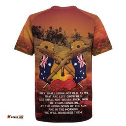 ANZAC Day Lest We Forget Rugby Jersey Australian Veterans Remembrance Tribute LT18